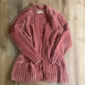 Loft Dusty Pink Chenille Cardigan  M